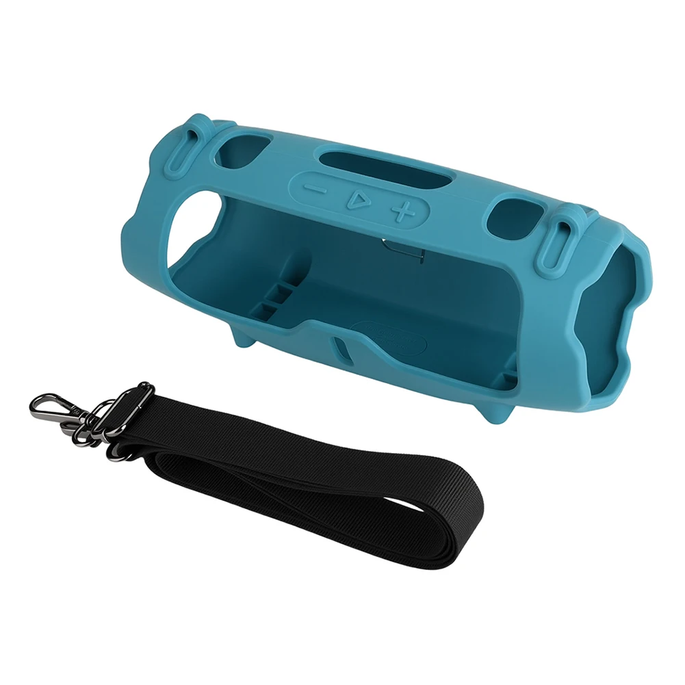 Funda de silicona portátil para viaje, funda suave con correa para el hombro, funda protectora para altavoz BT portátil JBL Charge 6 - imagen 4