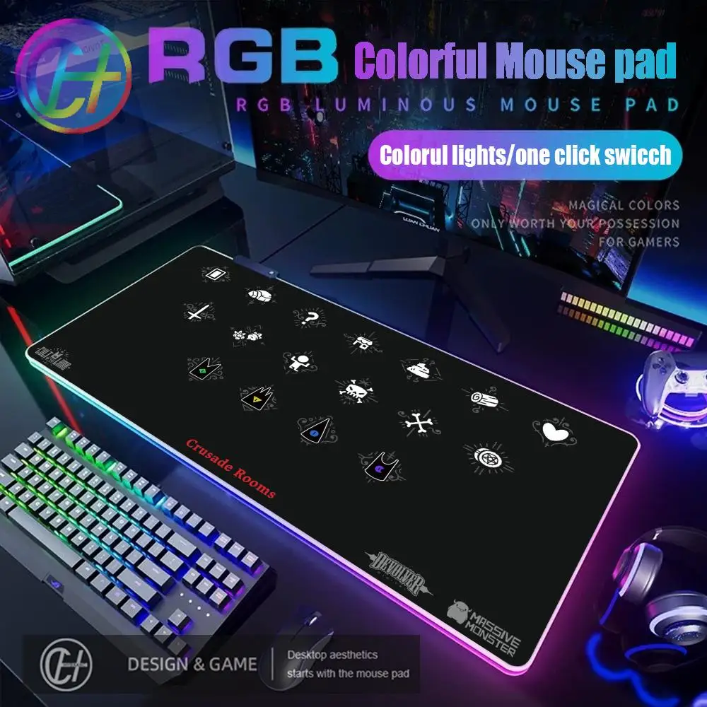 Alfombrilla de ratón Game C-cult of the L-amb, alfombrilla de ratón RGB para juegos, alfombrilla de escritorio HD para Gamer, alfombrilla de ratón grande con luz LED XXL