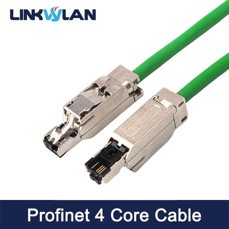 Cable Ethernet Industrial Linkwylan PROFINET, 4 núcleos, 22AWG, 100Mbps, chaqueta de PVC blindada, alta flexibilidad para cadena de arrastre