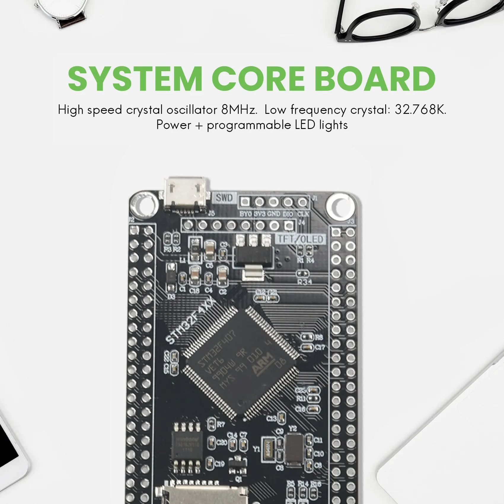 Placa central del sistema STM32F407VET6 STM32, placa de desarrollo STM32F407, placa de aprendizaje de un solo Chip F407 - imagen 5