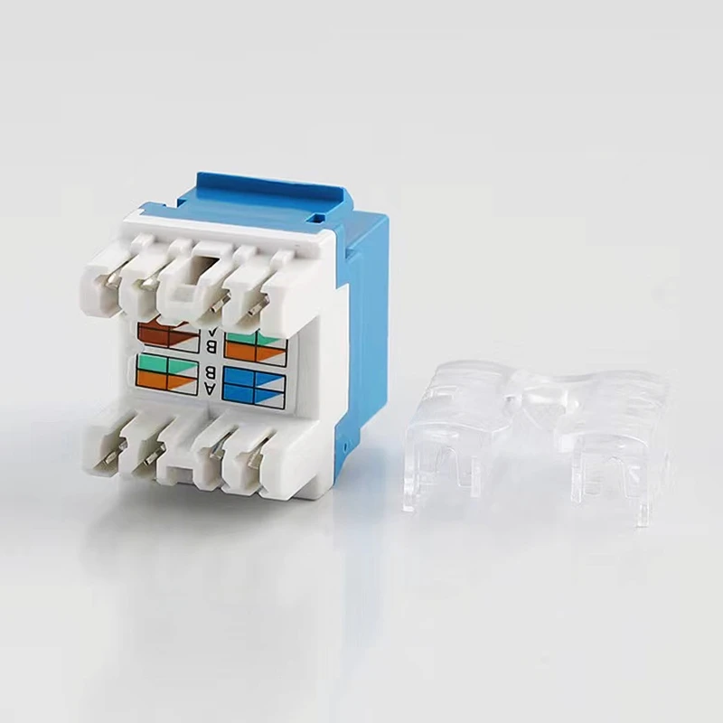 HTOC-enchufe de instalación de Cable de red Keystone CAT6, módulo sin enmascarar chapado en oro, RJ45, 180 ° - imagen 3