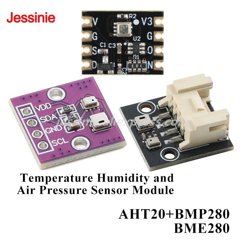 1-10 Uds AHT20 BMP280 BME280 2V 5V módulo Sensor Digital de temperatura y humedad presión atmosférica IIC DC integrado hogar inteligente