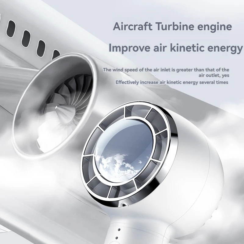 Ventilador de mano portátil y silencioso para estudiantes, minienfriador de aire eléctrico con carga USB, batería de 18650, Turbo, para acampada y oficina - imagen 2