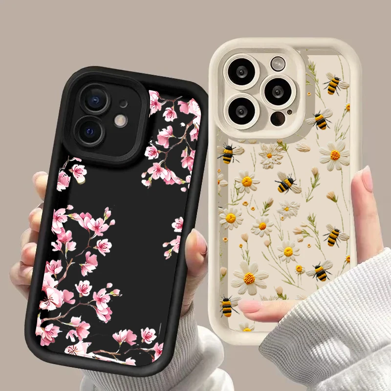 Funda Floral con estampado de margaritas y abeja para Realme C67 C63 C65 C55 C53 C51 C21Y C25Y C35 C30 C33 8i 11 8 12 14 Pro Plus 5G - imagen 2