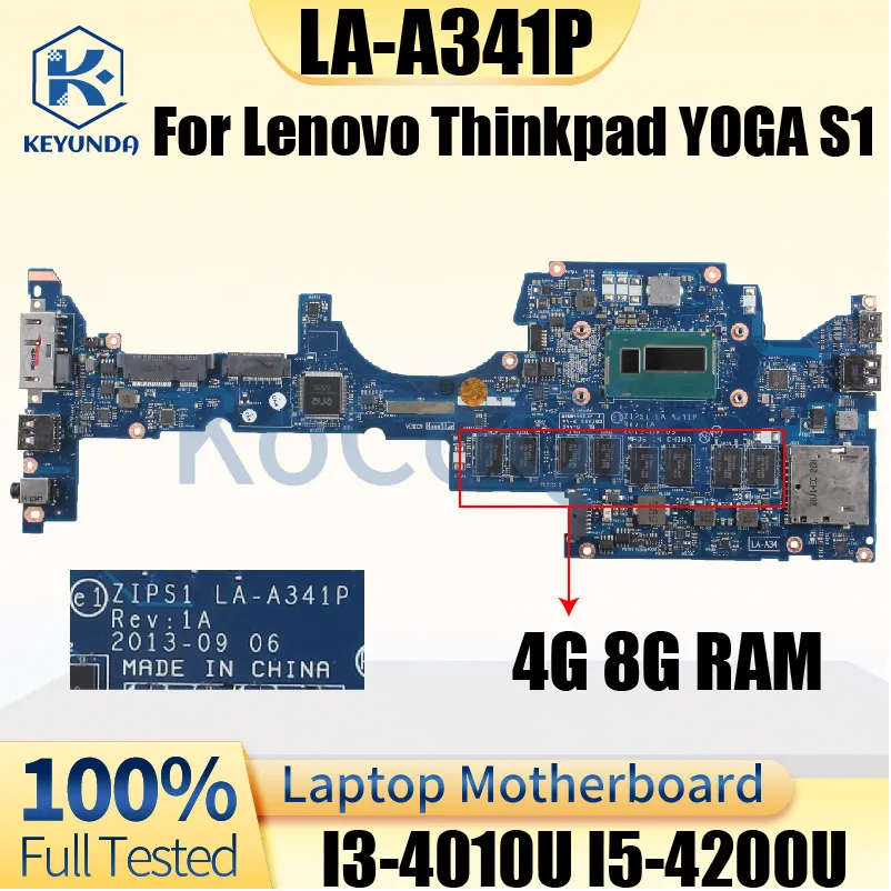 LA-A341P para Lenovo Thinkpad YOGA S1 placa base para portátil I3-4010U I5-4200U 4G 8G RAM 04X5236 04X5232 placa base para ordenador portátil probada - imagen 2