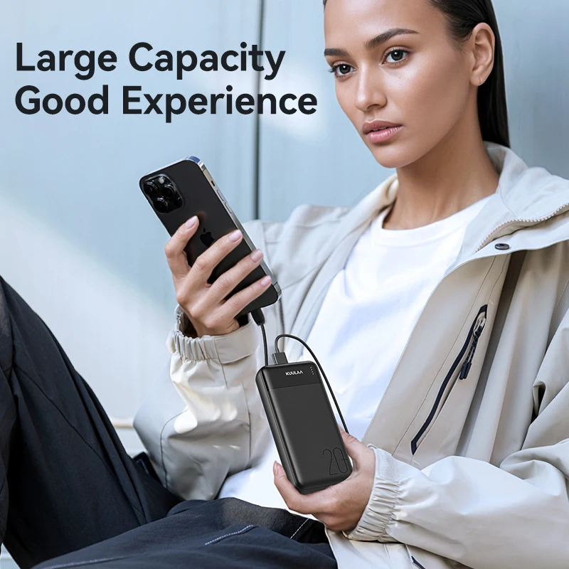 KUULAA 20000mAh banco de energía cargador portátil batería externa PoverBank carga rápida Powerbank para iPhone Xiaomi mi POCO - imagen 4