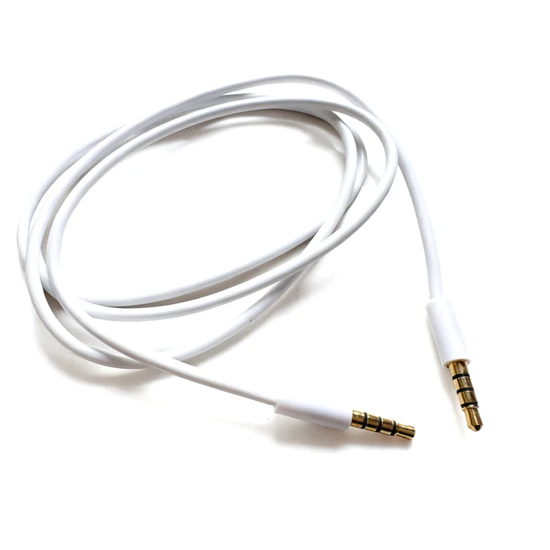 Cable de 4 polos macho de 3,5 mm a macho de 3,5 mm y 4 polos para audio estéreo de automóvil Cable auxiliar 100 cm 1 m 3 pies Blanco - imagen 2