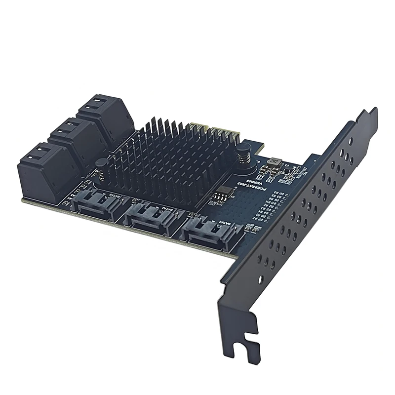 Tarjeta de expansión PCIE SATA PCI Express X1 a controlador SATA3.0 de 9 puertos, elevador multiplicador de 6Gbps, Chip RTL9101, tarjeta adicional para escritorio - imagen 4