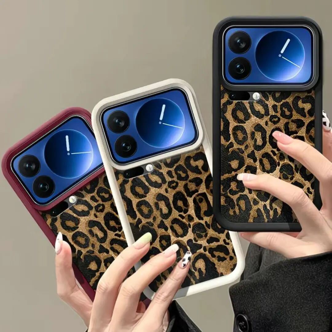Funda de teléfono para Xiaomi F7 5G M7 4G 15T PRO 17 PRO MAX 14T Poco F7 X7 M7 Pro Mi 8, funda de silicona con estampado de leopardo dorado y negro