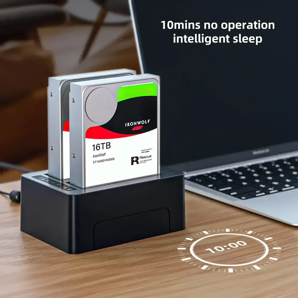 MAIWO Dual Bay 2,5/3,5 pulgadas HDD caja sin conexión clon USB 3,0 a SATA base de disco duro externo para 2,5 ''3,5'' HDD/SSD soporte UASP - imagen 5