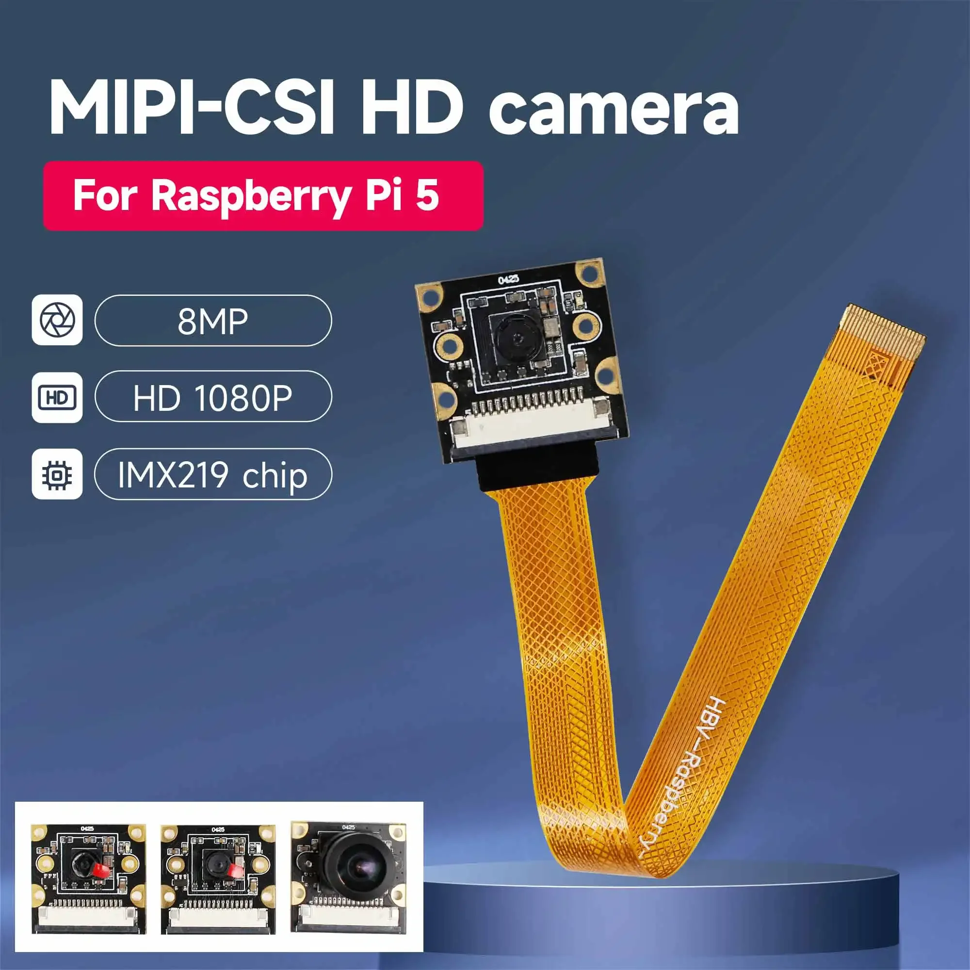 Módulo de cámara Raspberry Pi 5 con chip IMX219 de 8 MP 77 °   120 °   160 °   FOV para elegir con soporte acrílico de alta calidad Cable 22Pin-FPC - imagen 2