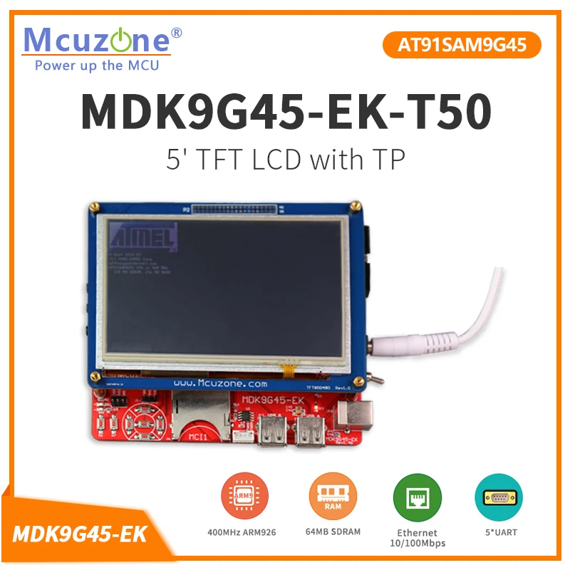 MDK9G45-EKT50 5' 800*480 LED TFT con TP AT91SMA9G45-CU ARM9