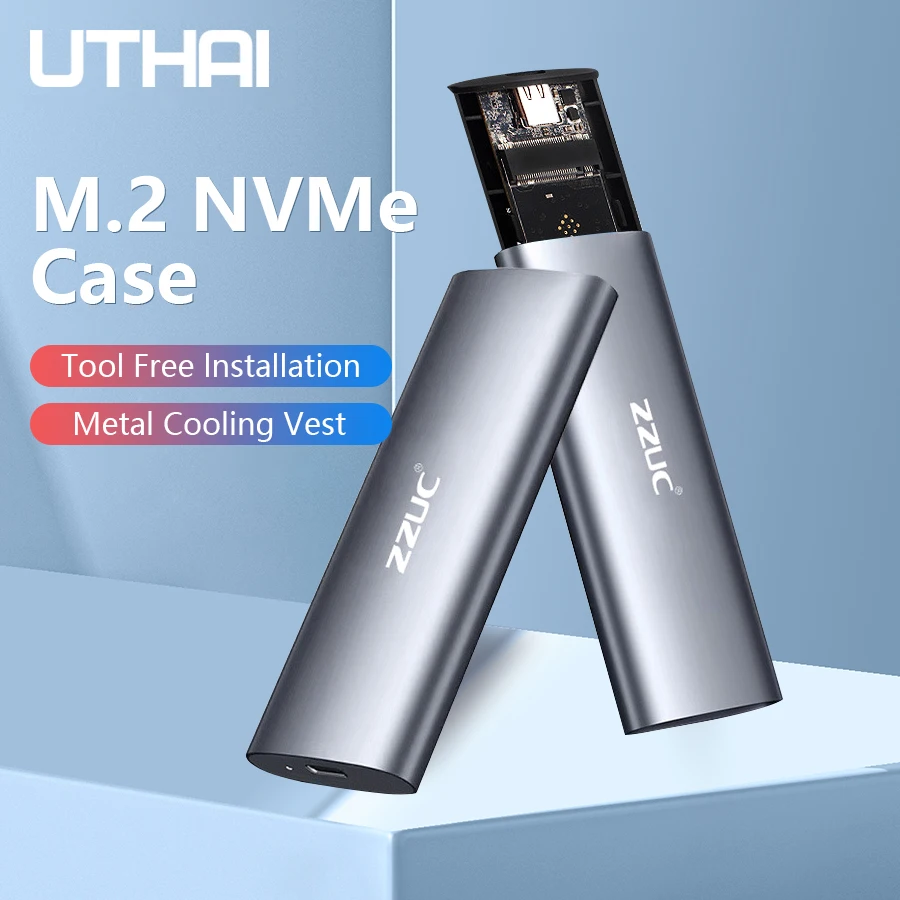 UTHAI Caja SSD Externa M.2 NVMe USB‑C con Disipador de Aluminio - imagen 3