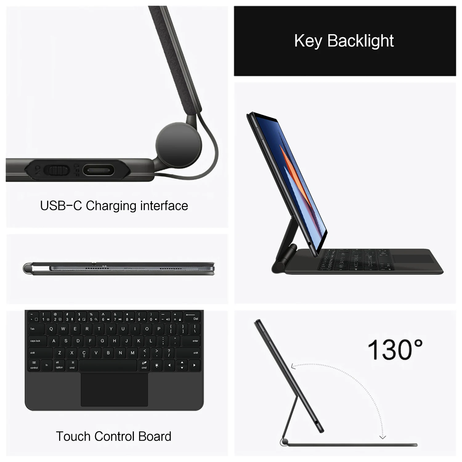 Ajuyu-teclado mágico Folio para Huawei MateBook E, 2022 pulgadas, DRC-W58, W38, W56, W76, funda magnética inteligente - imagen 3