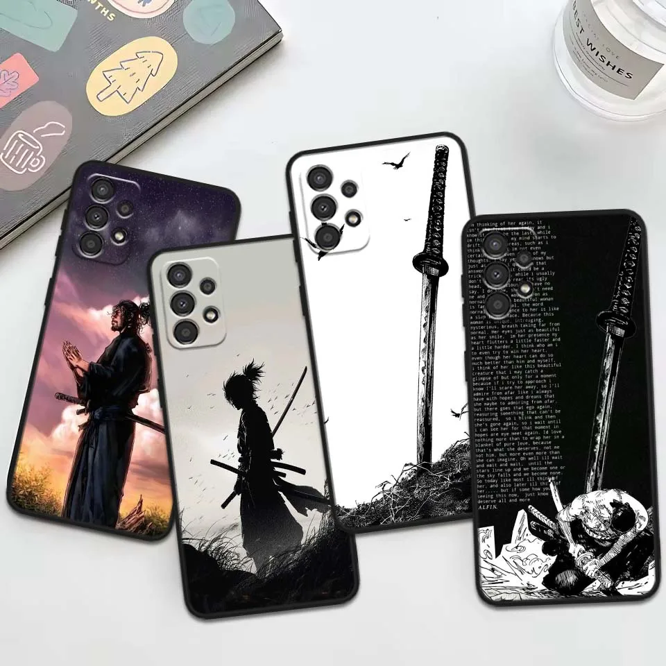 Funda Vagabond Samurai para Samsung Galaxy A11 A12 A13 A14 A15 A16 A20E A20S A21 A21S A22 A23 funda de teléfono negra
