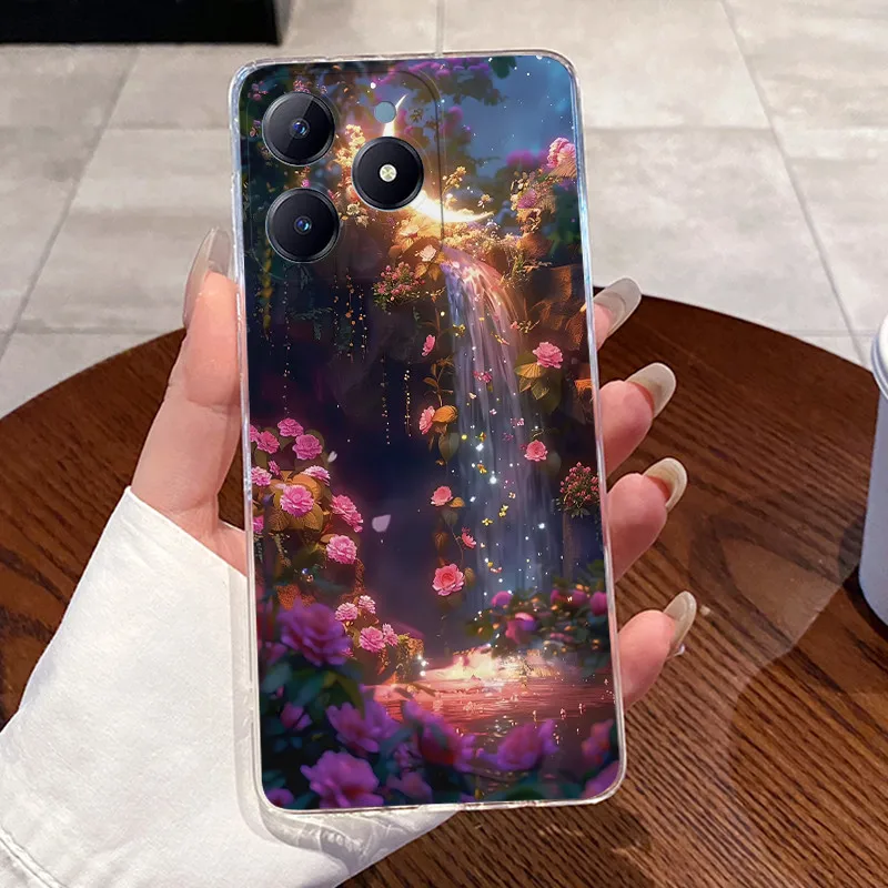 Para Realme C63 RMX3939 contraportada para Realme C61 funda RMX3930 transparente de lujo lindo conejo de amor divertido suave TPU funda de teléfono de silicona - imagen 5