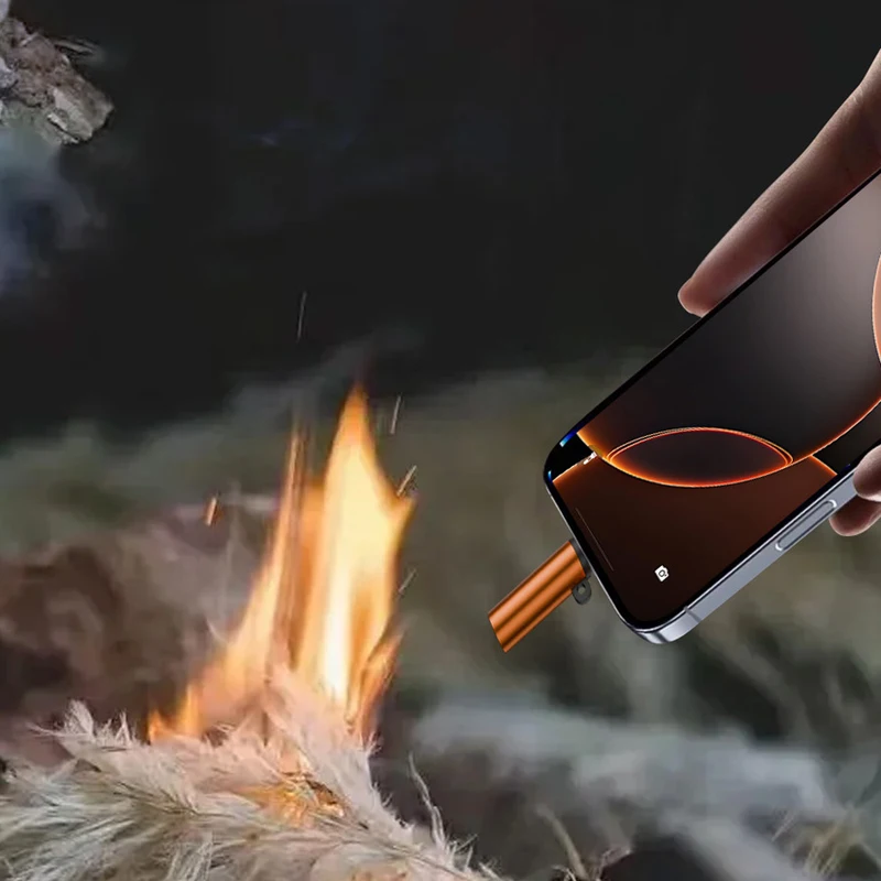 2 unids/set USB tipo C macho/hembra 5v 1.3A encendedor de cigarrillos soplado de aire iluminación portátil al aire libre para banco de energía móvil teléfono Char - imagen 2