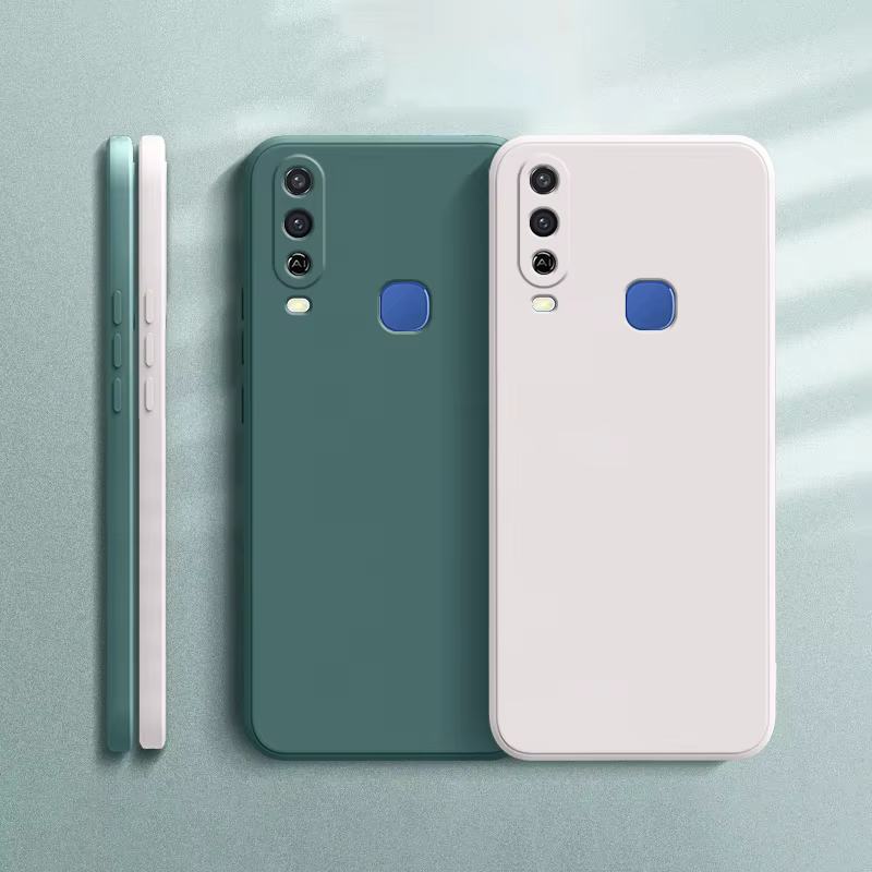 Funda de teléfono Original de lujo para VIVO Y3 Y3S Y12 Y15 Y17 U3X U10 2019, cubiertas de protección de cámara de silicona líquida cuadrada suave para parejas