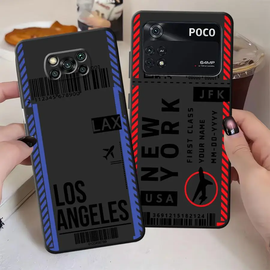 Funda para Xiaomi Poco C50 C75 M5 F1 C40 X3 X4 X5 X7 Pro C71 F3 M3 M4 M7 Pro C61 funda negra suave para teléfono pase de embarque creativo - imagen 2