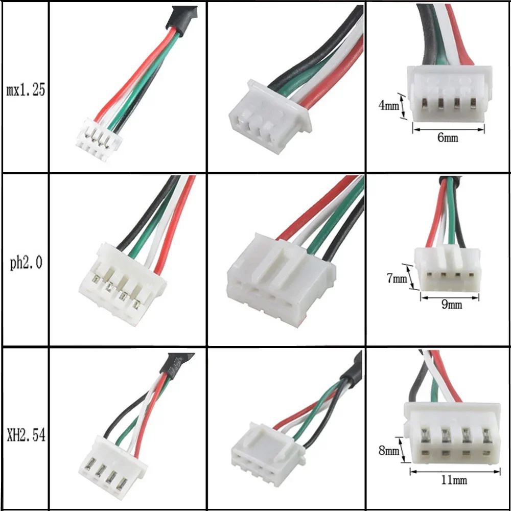 Cable USB a 4P xh2.54 USB a 4P MX1.25 USB a PH2.0 USB USB2.0 Cable hembra/macho USB a Dupont Cable de datos de 4 pines 30cm - imagen 2