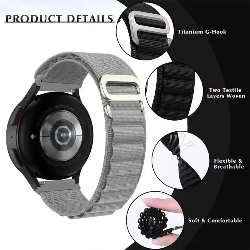 Banda de nailon alpino de 22mm para Zeblaze Btalk 3 Plus/Stratos 2 3 pulsera para Zeblaze Btalk/Ares/Beyond/GTS/GTR 3 Pro Accesorios - imagen 4