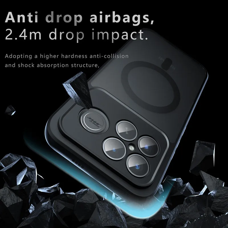 Para Xiaomi Redmi K90 Pro Max funda magnética ELVEV Airbag anticaída PC duro mate sensación de piel cubierta de teléfono de succión