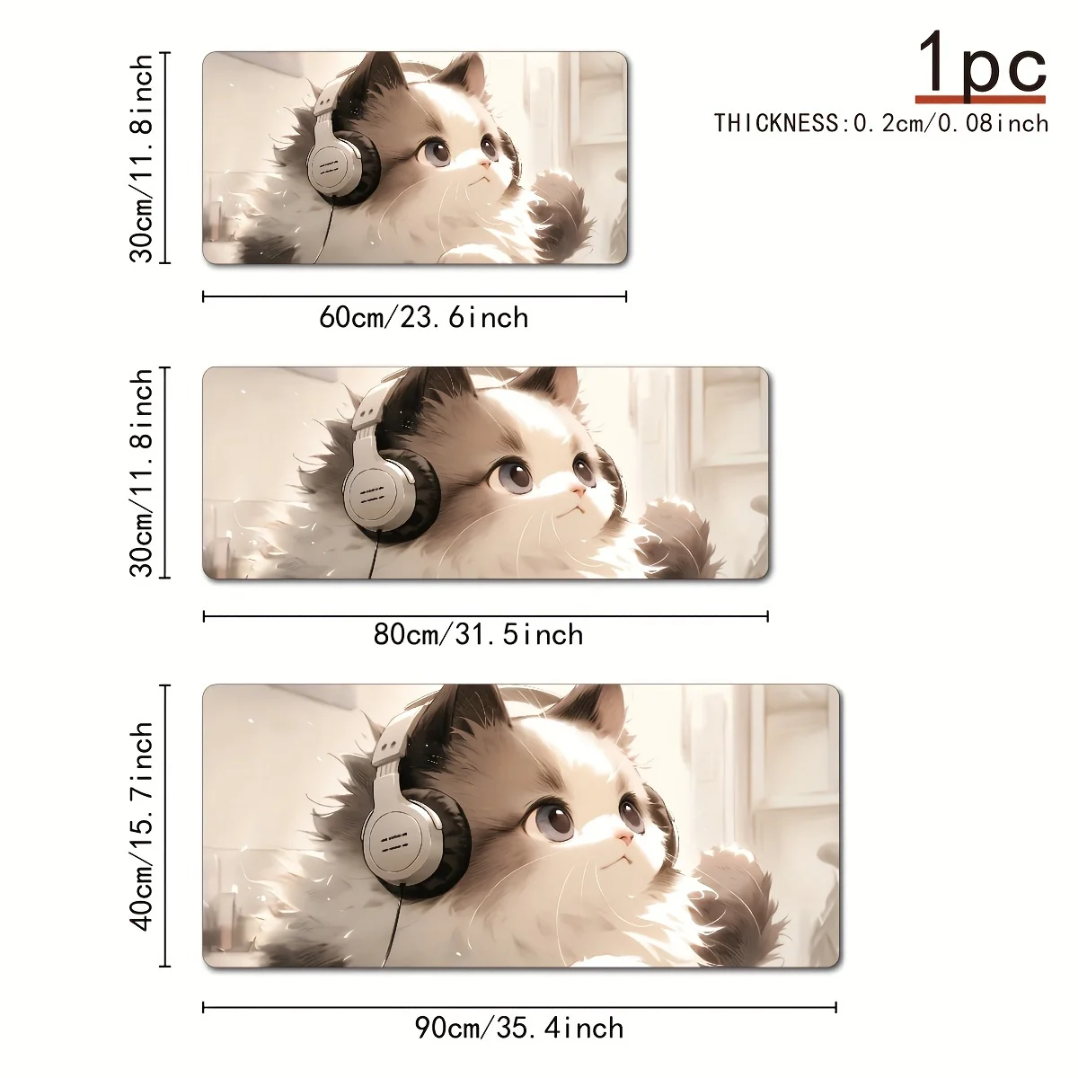 Alfombrilla de ratón XXL, alfombrilla de ratón de gato bonito, alfombrilla de escritorio de juego, alfombrilla de teclado de oficina, juego de oficina en casa antideslizante, regalo, accesorios de escritorio, alfombrilla de mesa - imagen 5