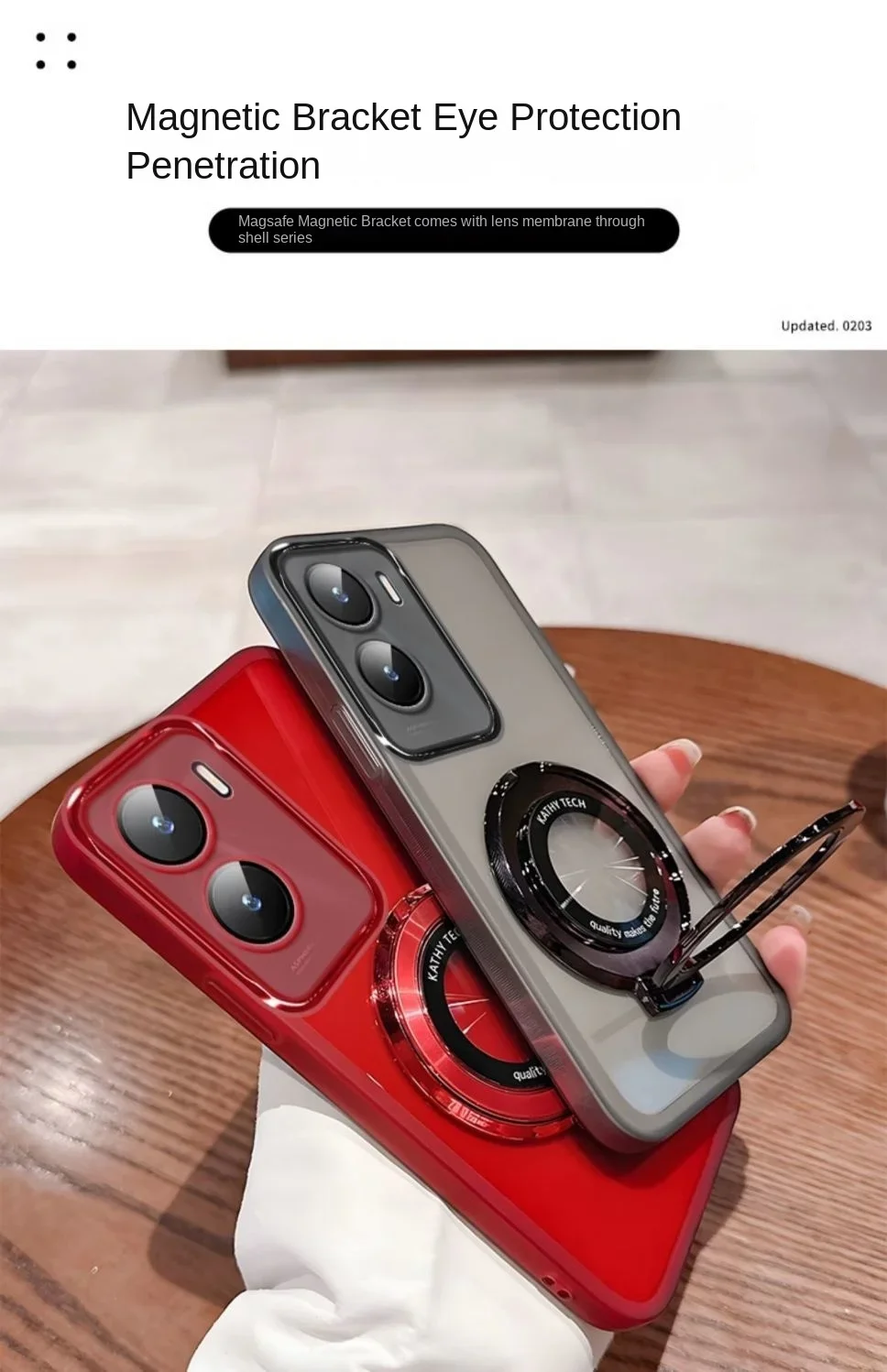 Funda de teléfono magnética Magsafe con soporte transparente a prueba de golpes para Vivo V40 V29 S19 s20 Pro 40 Lite, funda protectora para cámara de carga inalámbrica - imagen 5