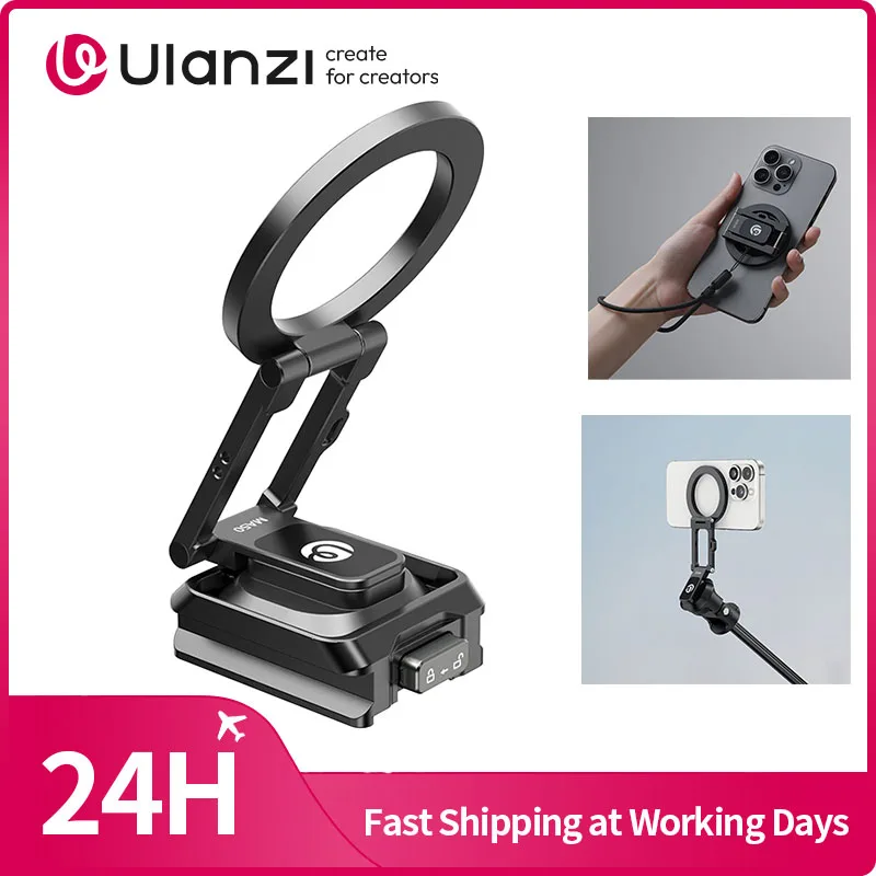 Ulanzi MA50 Uka Magetic Phone Holder Phone Mount for iPhone 16 15 14 13 for 1/4'' Tripod Magic Arm Uka QR Plate Metal Surfaces