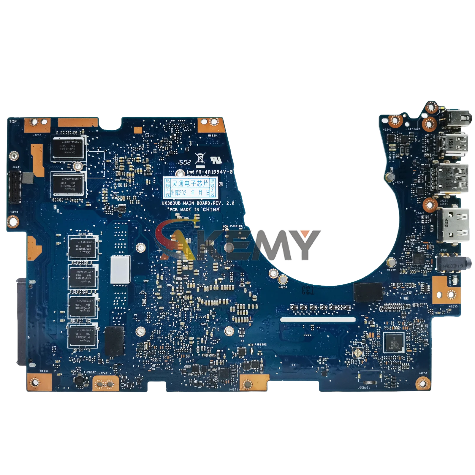 Placa base para ordenador portátil UX303UB para ASUS ZenBook UX303U BX303U U303UB U303UA U3000 UX303UB con CPU I3 I5 I7 100% pruebas OK - imagen 2