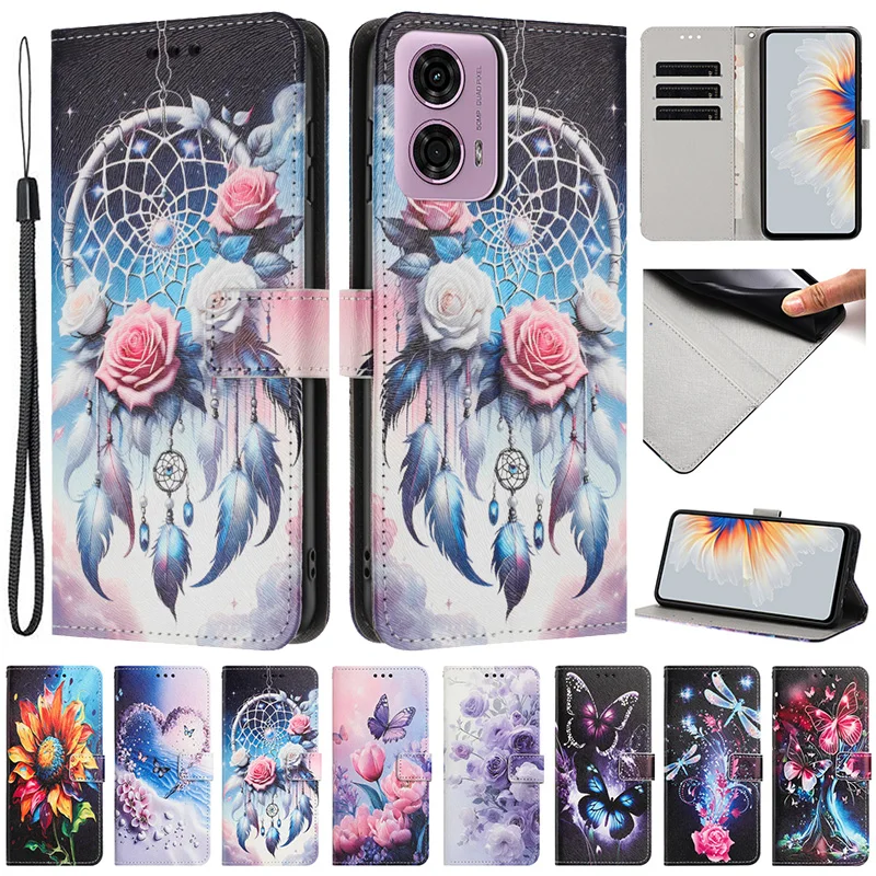 Para Motorola Moto G Stylus 5G 2024 funda pintada cartera protección funda de teléfono para Moto G Stylus 5G 2024 XT2419-2 funda de libro Coque - imagen 2
