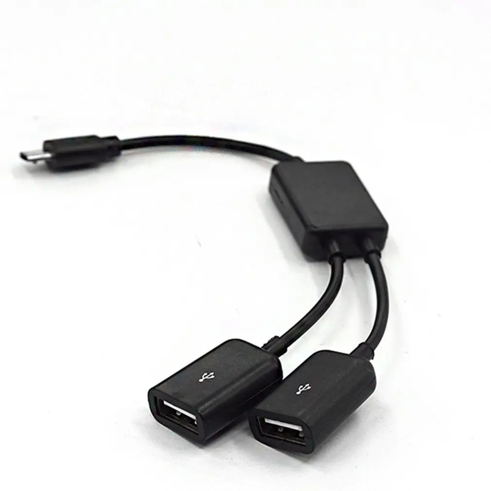 Nuevo 2 en 1 tipo C a 2 OTG Cable HUB de doble puerto divisor Y para tableta Android ratón teclado Micro-USB tipo C adaptador convertidor - imagen 2