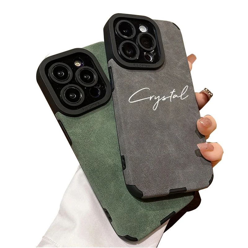 Funda de piel de cordero de lujo para iPhone, carcasa suave a prueba de golpes, personalizada, para iPhone 16, 15, 14, 13, 12 Pro Max - imagen 5