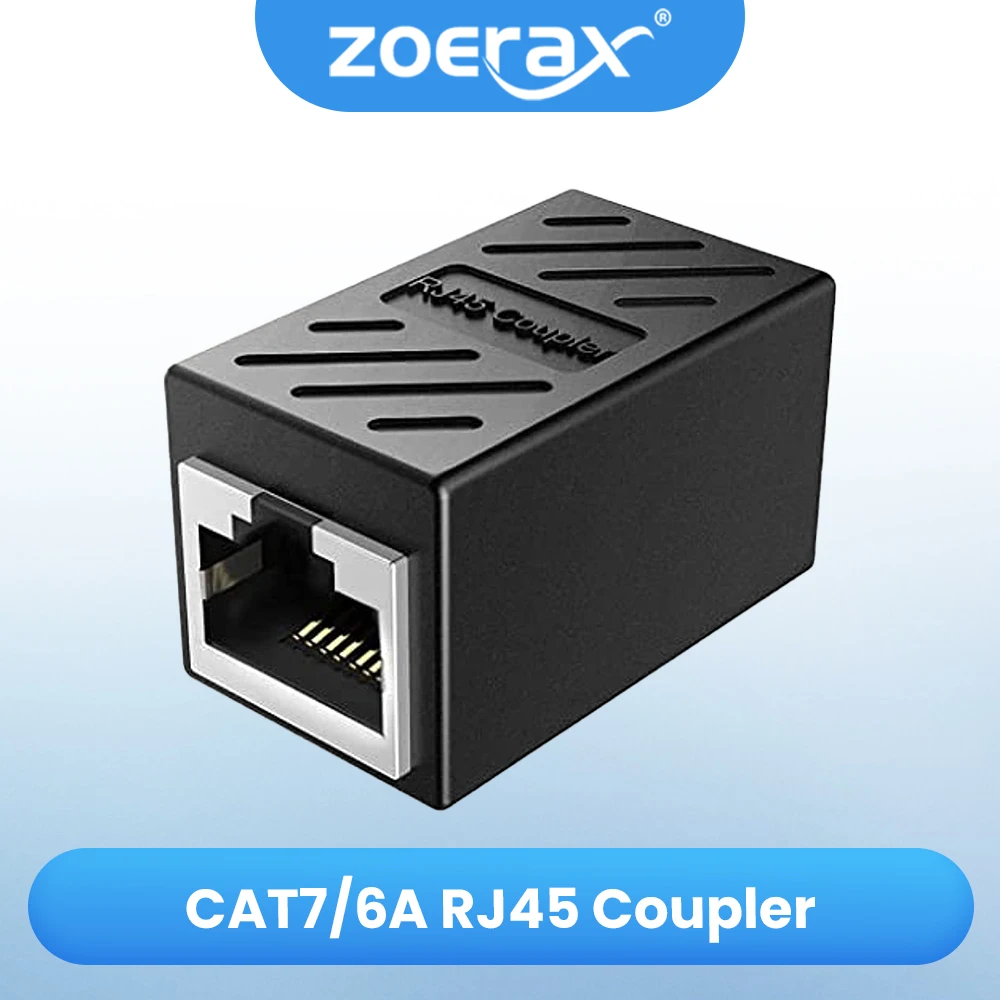 ZoeRax 2 uds acoplador RJ45 extensor Ethernet 1000Mbps, extensor de Cable Ethernet Cat6A Cat6 Cat5e adaptador Ethernet conector LAN