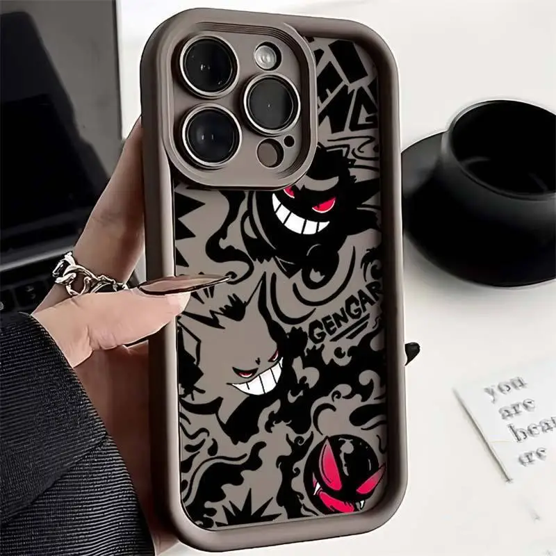Funda a prueba de golpes con estampado de Pokemon Gengar para OPPO Reno 10 5G 6 8 11 10 Pro Reno 7 4G 4 5 6 Lite A38 A18 A78 A98 A57 A77 5G 4G - imagen 2