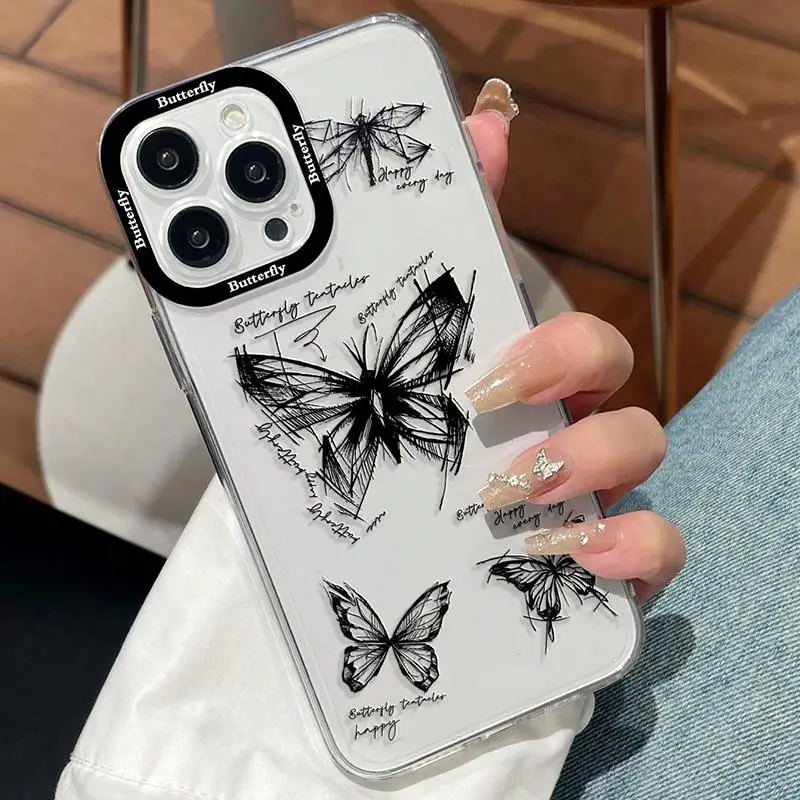 Funda de teléfono para Infinix Zero 30 4G Hot 30i 40 Note 30 Pro Smart 8 7 Tecno Spark 10 20 Pro, funda de silicona suave Capa mariposa - imagen 3