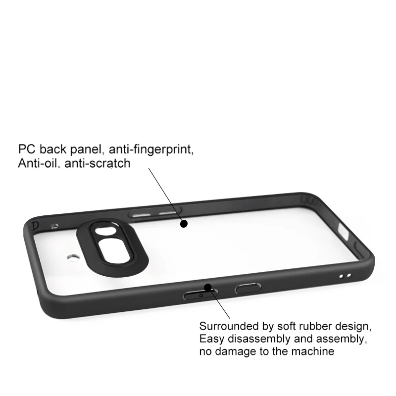 For Nothing Phone 3a Funda de silicona TPU Funda protectora transparente Nothing Phone 3a Cover Black Edge Cover Nothing Phone 3 a Case - imagen 4