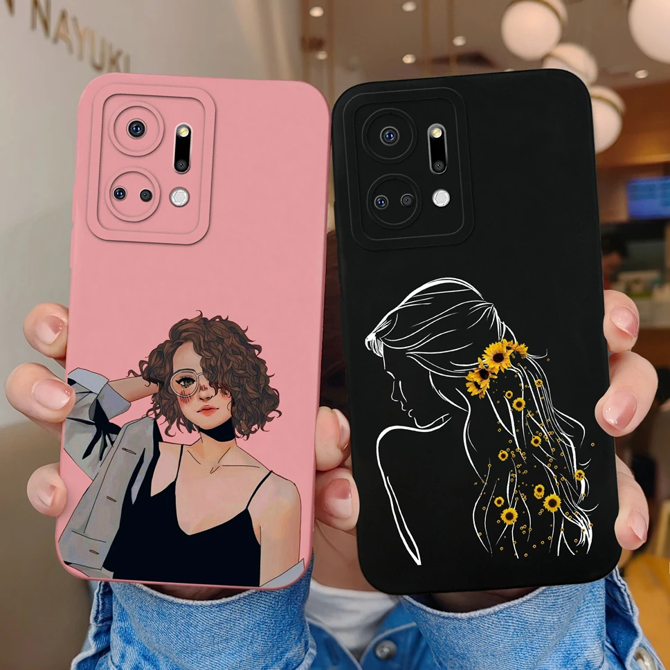Funda trasera suave de silicona líquida para Honor X7 X7A Play 30 Plus, funda bonita para chica dulce, parachoques suave para Honor X7A Play30Plus - imagen 4