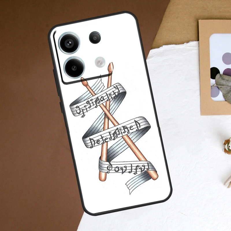 Funda de tambor de instrumento Musical para Redmi Note 13 Pro Plus 9 10 11 12 Pro 9S 10S 11S 12S, cubierta para Redmi 12 C 10C 13C - imagen 5