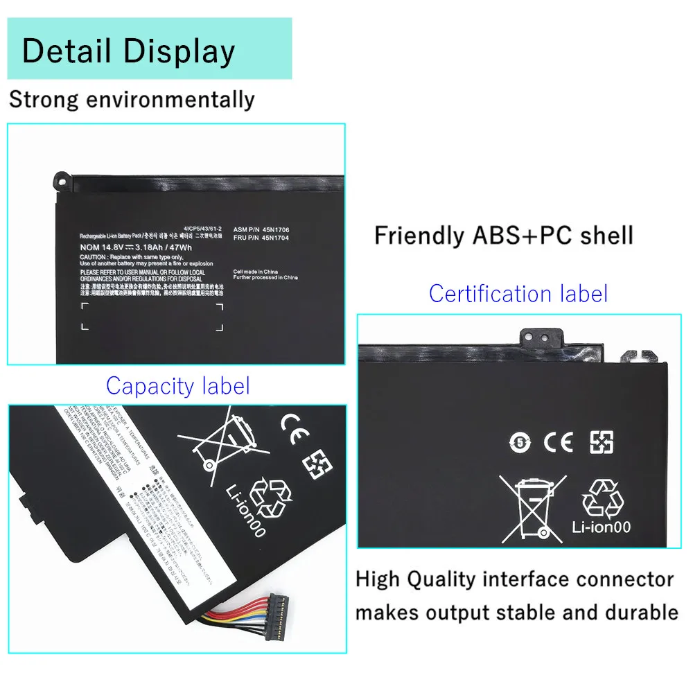 45N1706 batería del ordenador portátil para Lenovo ThinkPad S1 Yoga 12 20DL 20CD 45N1707 45N1704 45N1705