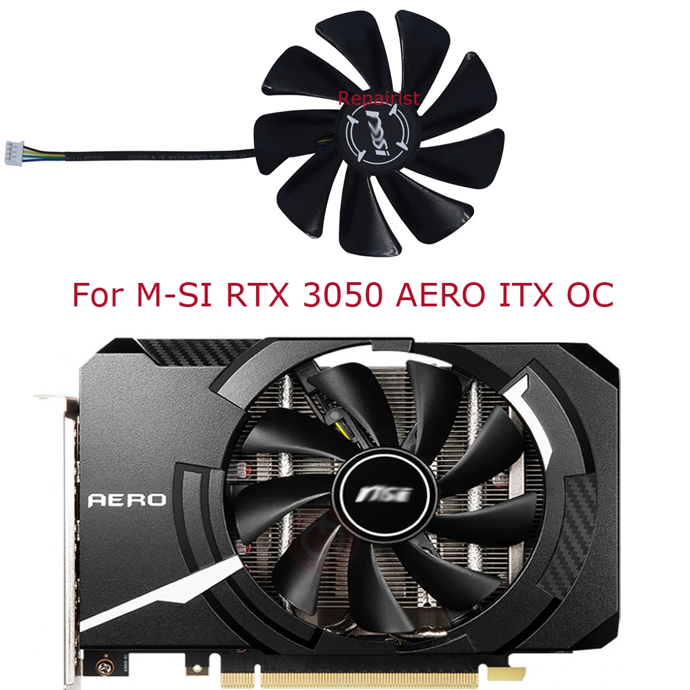 Ventiladores de tarjetas gráficas, XY-D10015SH,95mm de diámetro, para MSI RTX 3050 AERO ITX OC, para MSI RTX 3060 AERO ITX OC LHR, refrigeración de tarjetas de vídeo - imagen 4