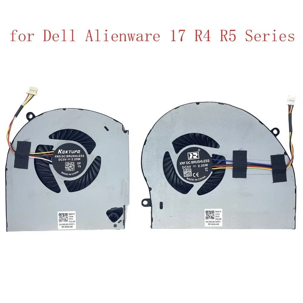 Ventilador de refrigeración de CPU y GPU de repuesto para ventilador Dell Alienware 17 R4 R5 Series MG75090V1-C060-S9A MG75090V1-C070-S9A