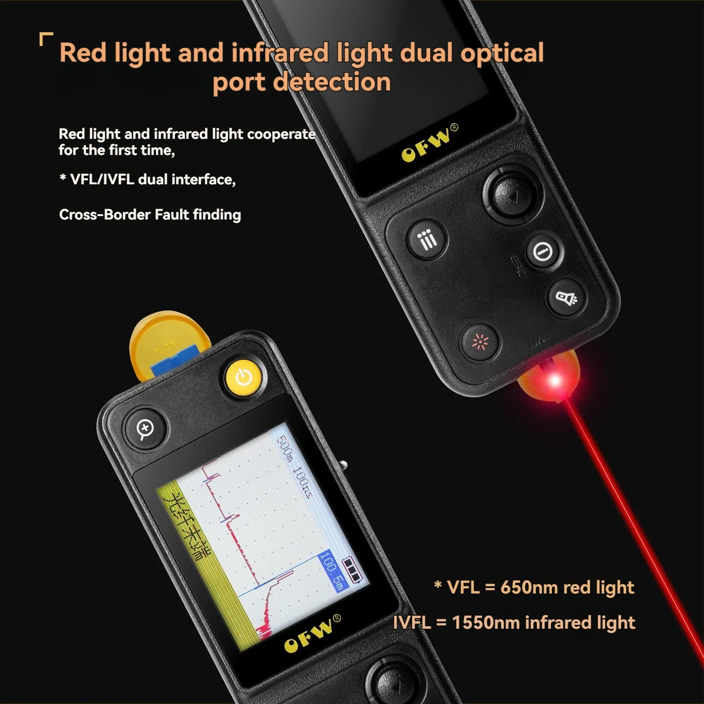 OFW-buscador de fallos ópticos, 20KM, soporte OTDR con mango, prueba de fibra activa, Ranger FTTB FTTH, medidor de prueba de punto de interrupción VFL 10MW - imagen 5