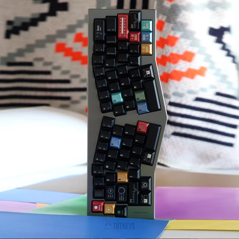 Juego de teclas TUTKEYS Ag1921, tapa de teclado de estilo Braun negro personalizado, tapa de tecla de juego de perfil Cherry para teclado mecánico, PBT, 146 teclas - imagen 2