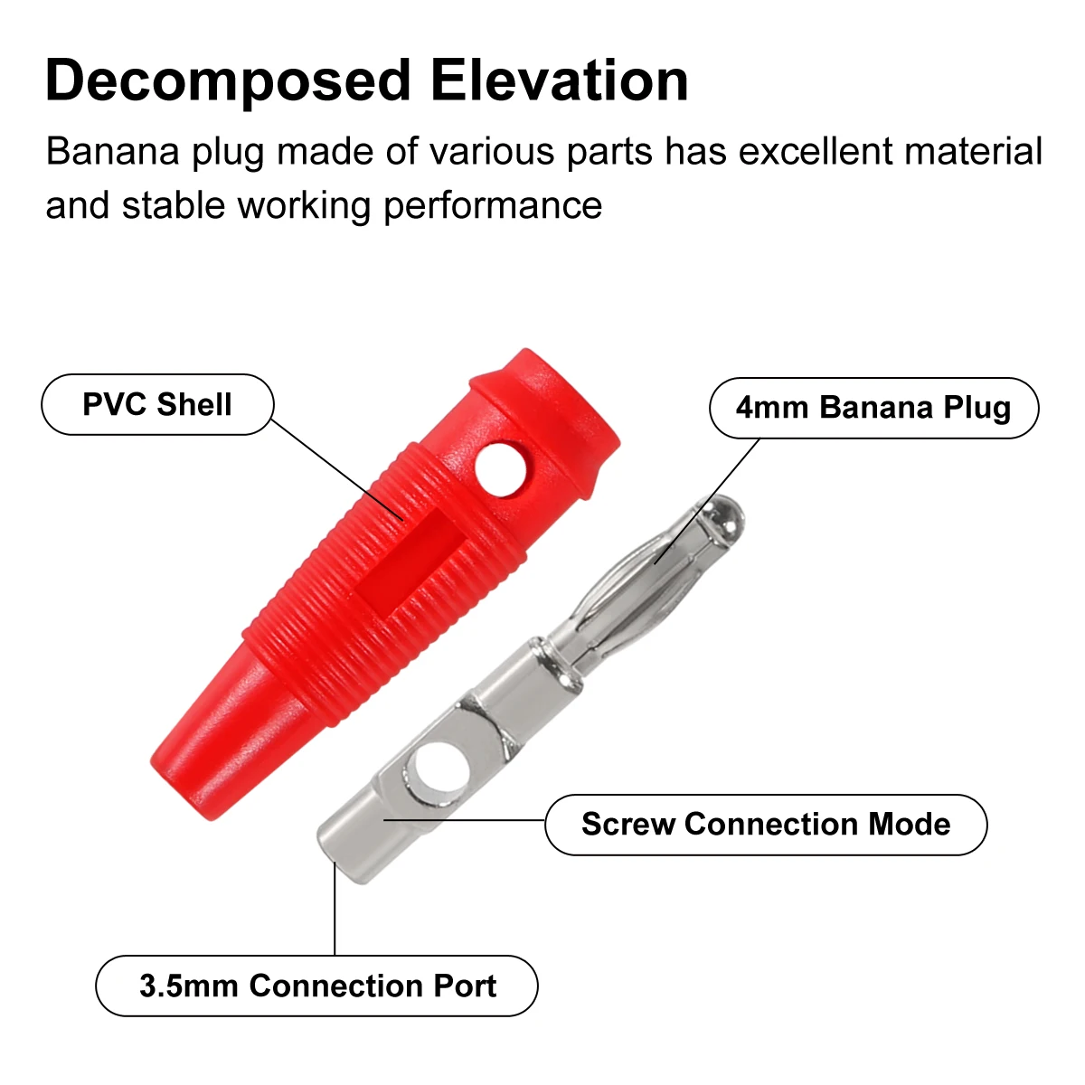 10 Uds 5 pares 4mm conectores Banana 32A tipo tornillo de alta corriente conectores macho adaptadores - imagen 4