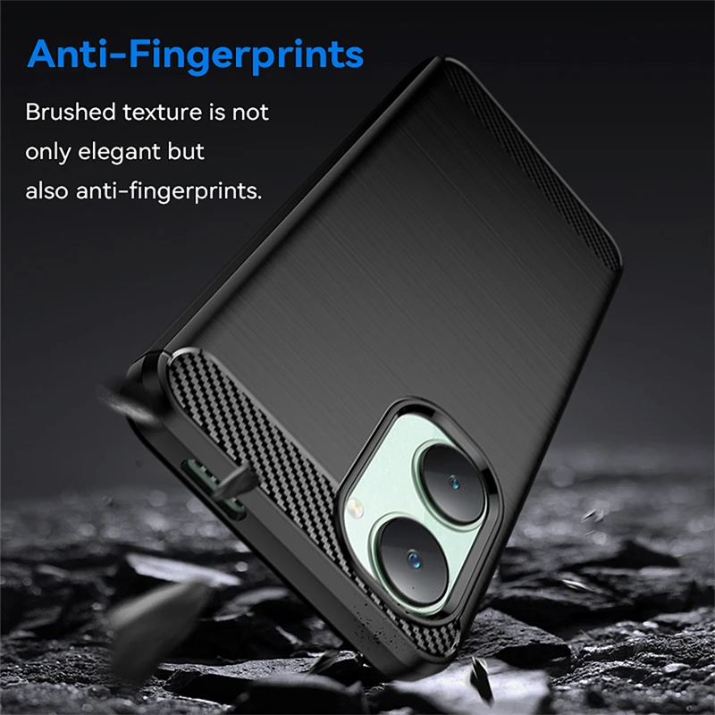 Funda de fibra de carbono para Vivo Y28S, carcasa suave a prueba de golpes, parachoques trasero, TPU, nueva - imagen 5