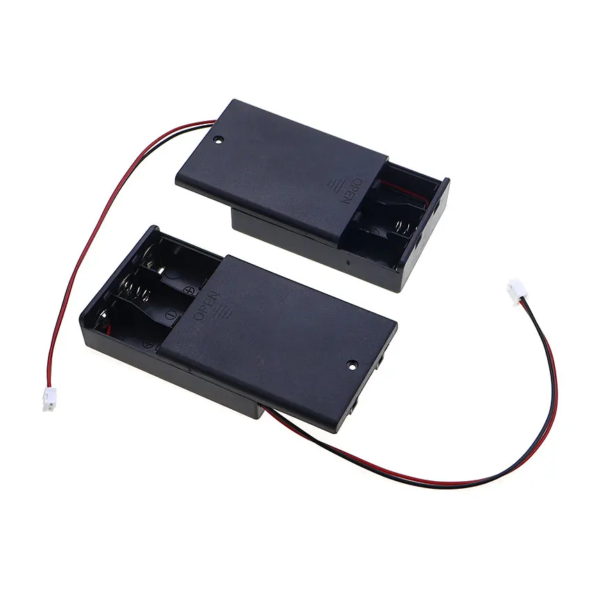 YuXi 1 pieza 3x AA AA soporte de batería caja de almacenamiento con interruptor y cubierta PH2.0 XH2.54 Dupont SM Cable de Terminal de enchufe USB - imagen 3
