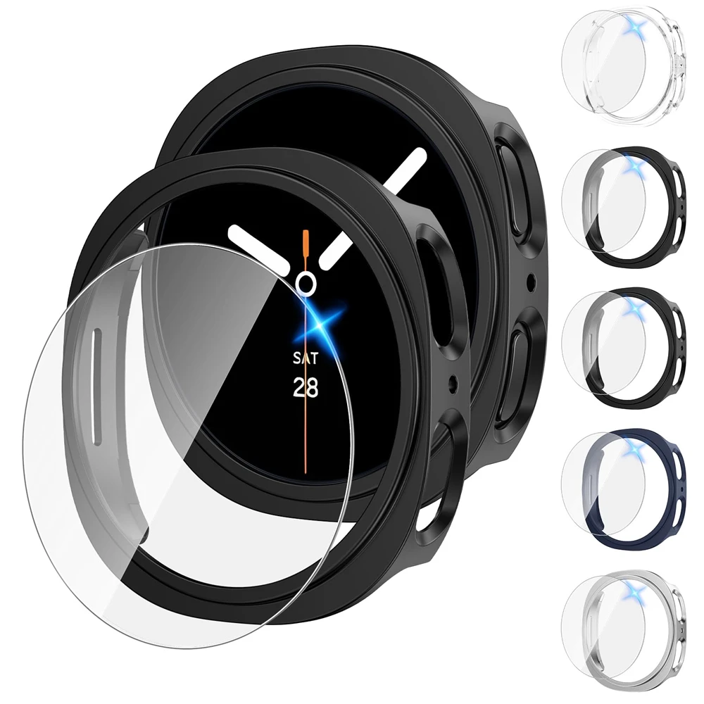Vidrio templado + funda para Samsung Galaxy Watch 8 44mm 40mm 3Dull PC cubierta protectora de pantalla de parachoques + película reloj 8 Accesorios - imagen 3