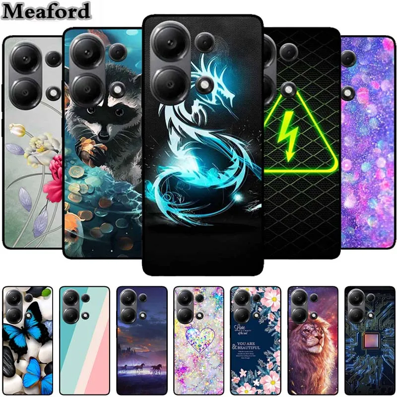 Funda trasera de silicona suave para teléfono móvil, carcasa bonita de TPU para Redmi Note 13 Pro 4G Dragon Cute etui