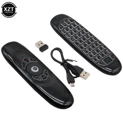 Mini Ratón Air inalámbrico mando teclado retroiluminado negro